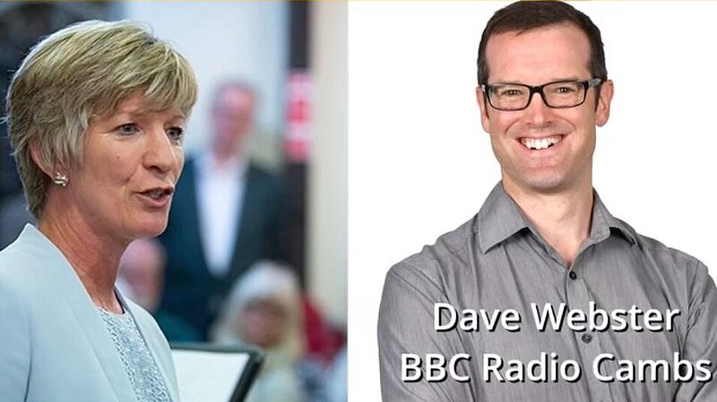 Pippa Heylings with BBC Cambs radio presenter Dave Webster