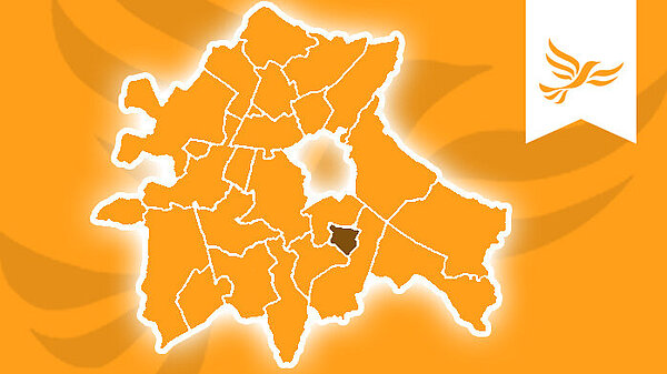 Map showing the location of Sawston ward in South Cambridgeshire district
