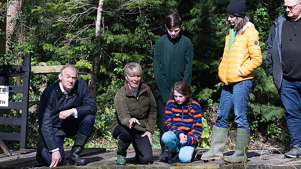 Pippa Heylings and Ed Davey at the River Mel 