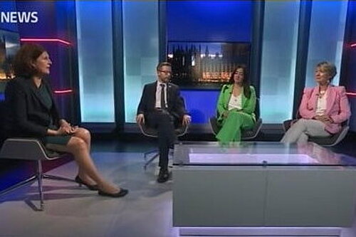 Pippa Heylings in the ITV Anglia News studio