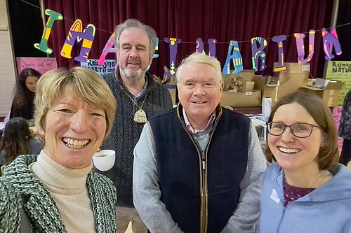 Pippa in Whittlesford at Eco Event with Cllrs Peter McDonald Lisa Redrup and Peter Fane - 25 Jan 2023