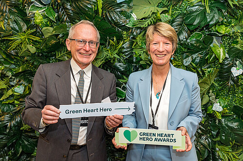 Pippa Heylings at the Green Heart Hero Awards, with Geoff Harvey - 27 Feb 2023