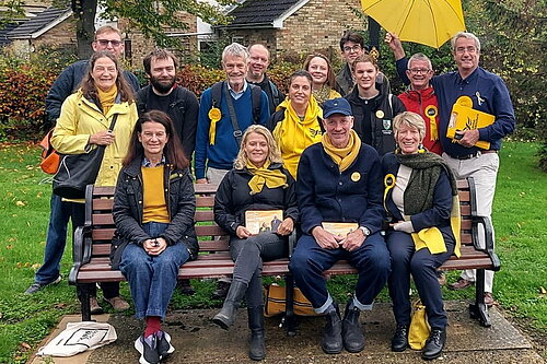 Lib Dem campaigners during the Longstanton by election